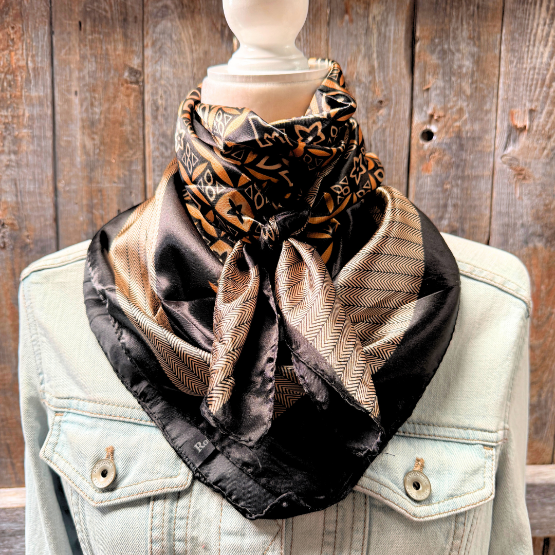Black and Yellow Multi Pattern Wild Rag / Scarf