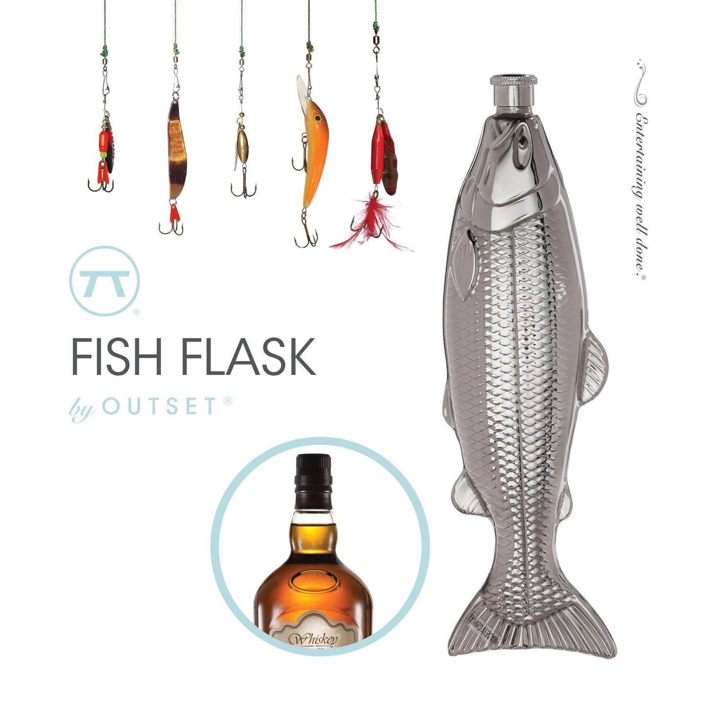 Stainless Steel Fish Travel Flask 4oz
