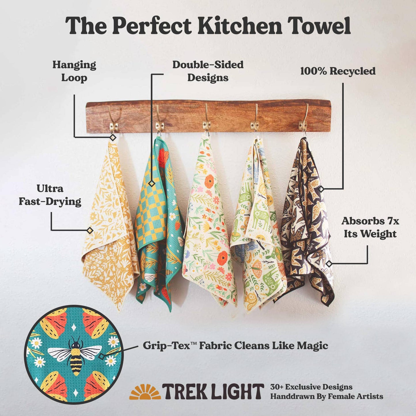 Kitchen Tea Towel Quick Dry | Coastal Oysters