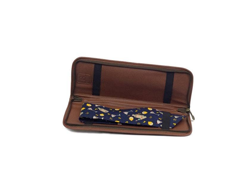 Tie Case - Green Faux Suede