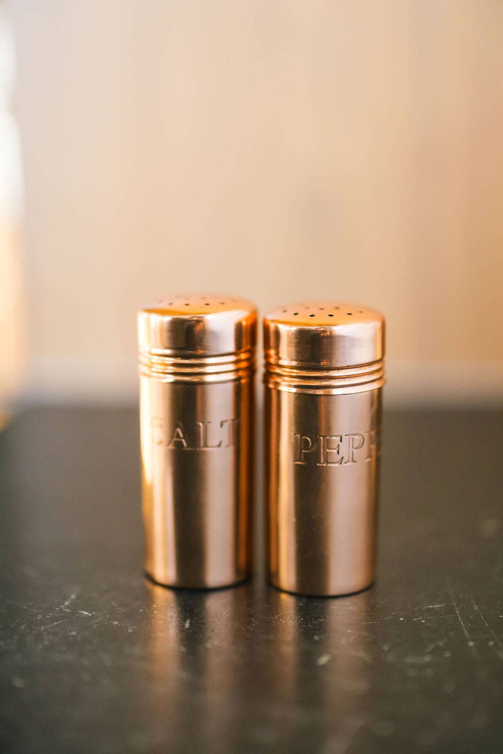 Galley and Fen Copper Salt & Pepper Shakers