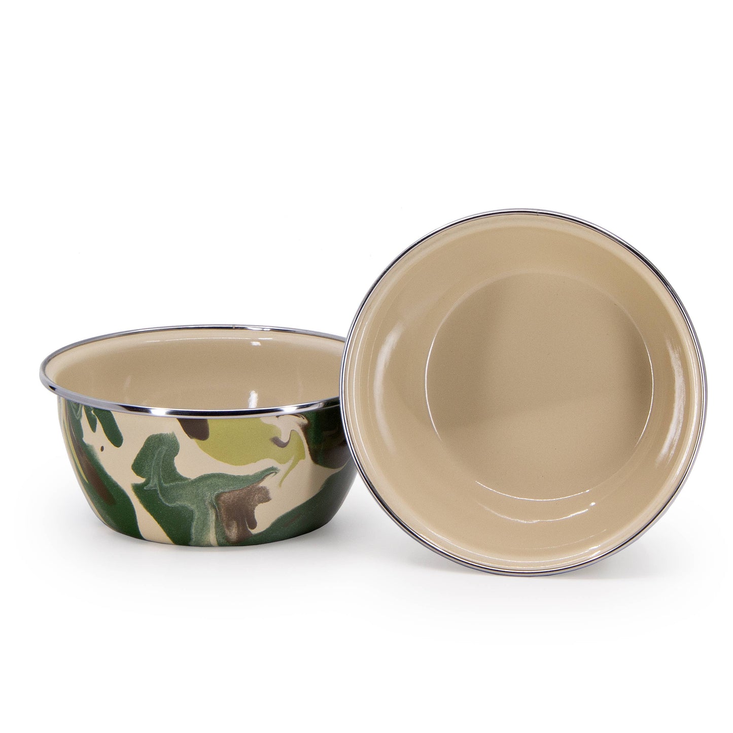 Golden Rabbit Enamelware Camouflage Salad Bowls
