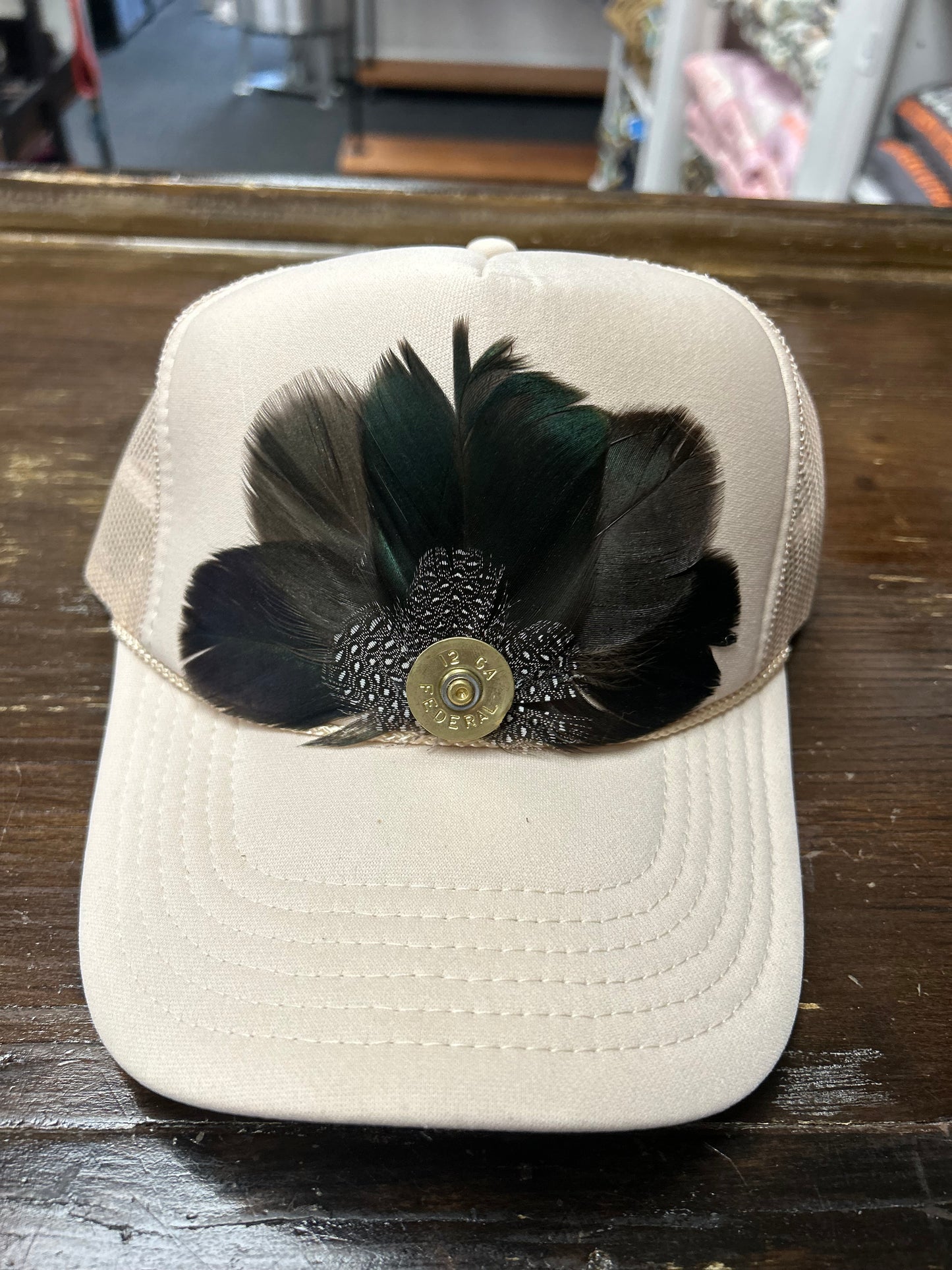 FTHR Cream Hat ~Feather + Shell