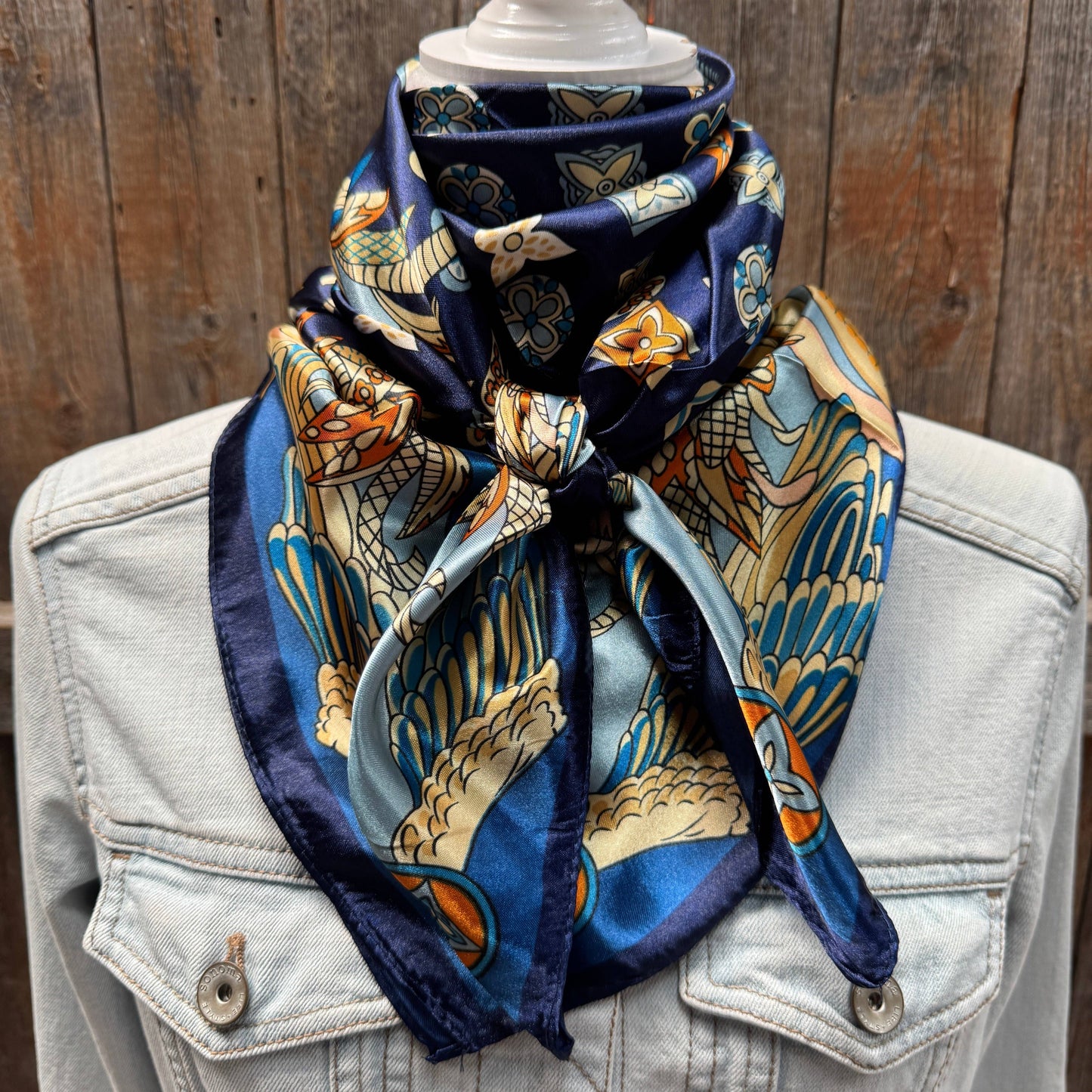 Blue Multi-Floral Wild Rag / Scarf