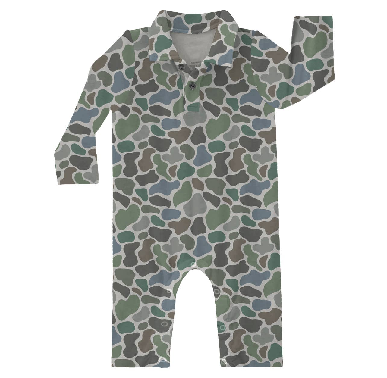 Goosies Pebble Camo - LS Polo Romper