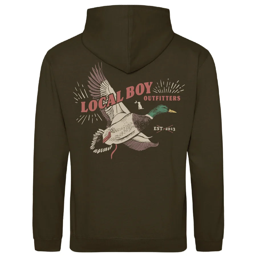 Local Boy Brushwood Hoodie- Mallard Blast-Olive Green