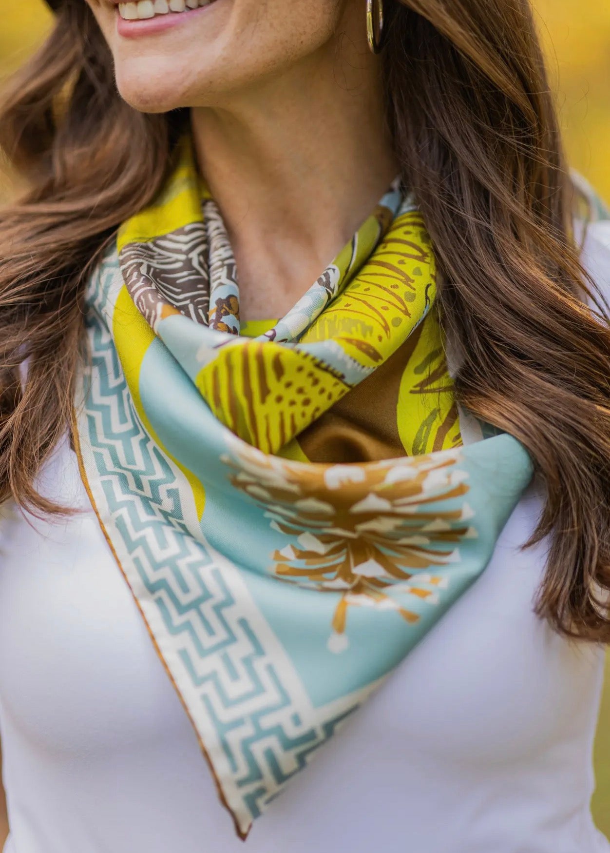 Austin Williams
Chartreuse Quail Pair - Double-Sided Silk Scarf 25x25