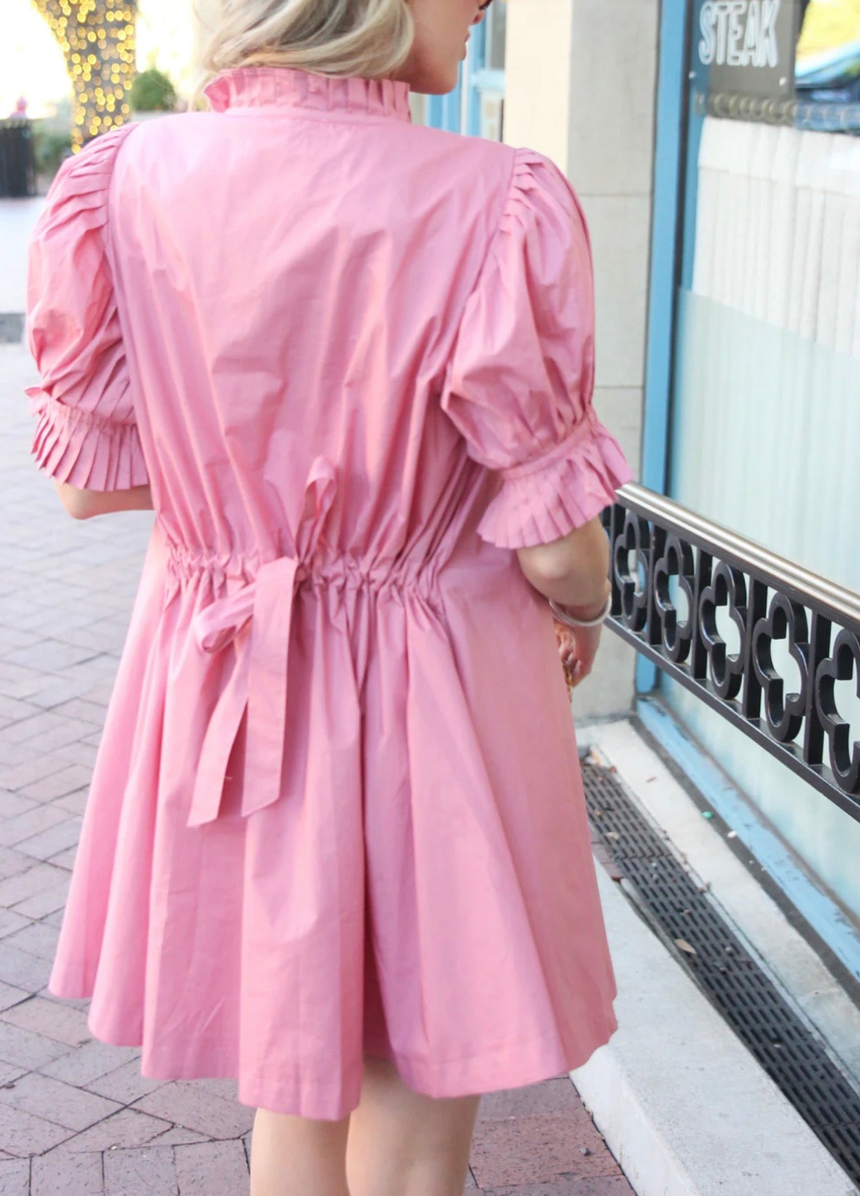 Karlie Pink Pleat Dress