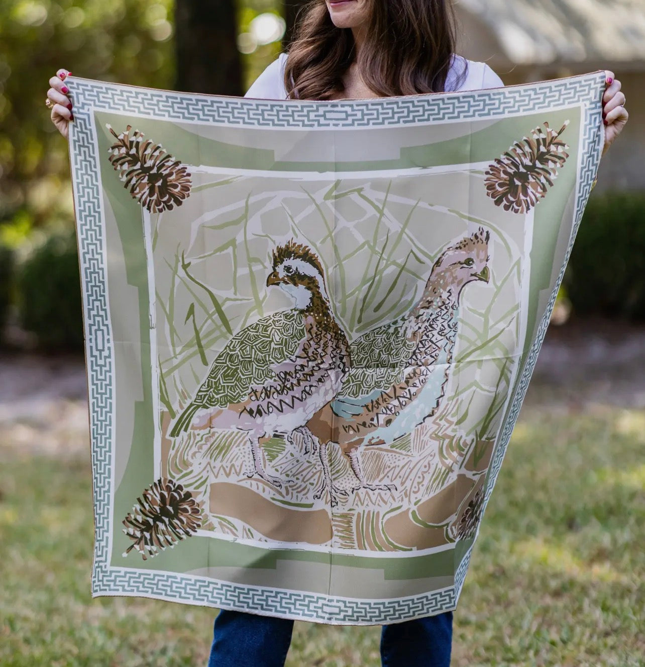 Austin Williams
Pink Quail Pair - Double-Sided Silk Scarf