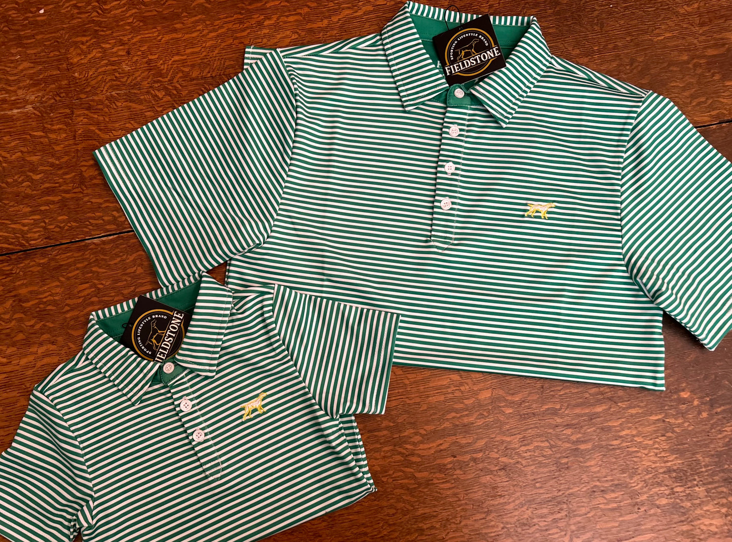 Fieldstone Custom HCA Green/Gold Performance Polo