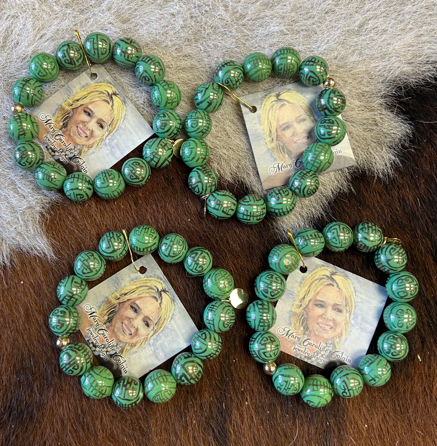 MCS Luxe Porcelain Bead Bracelet- Green