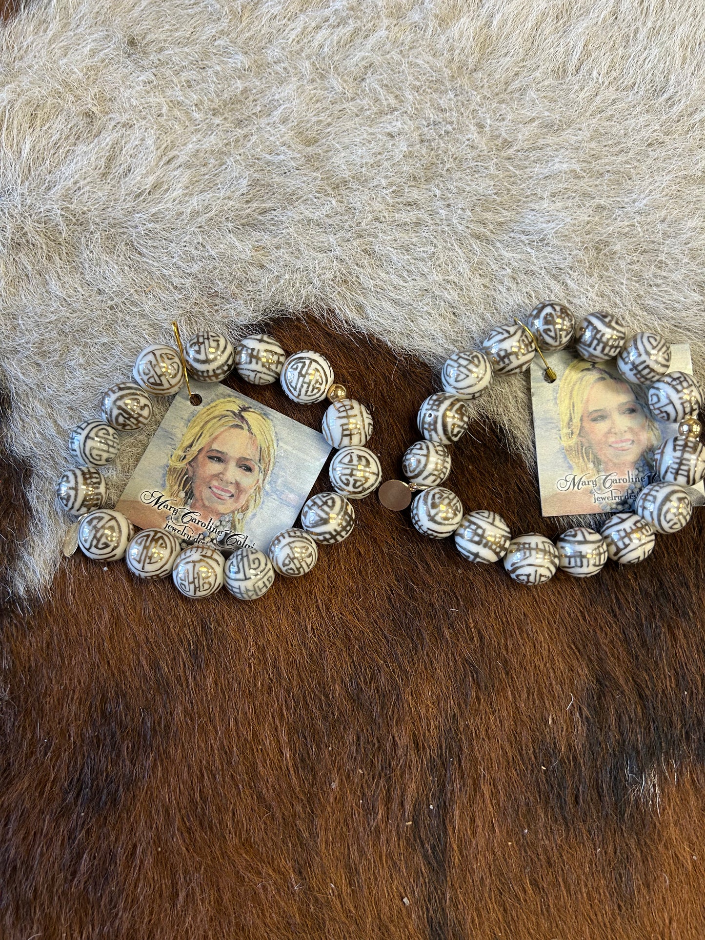 MCS Luxe Porcelain Bead Bracelet- Cream