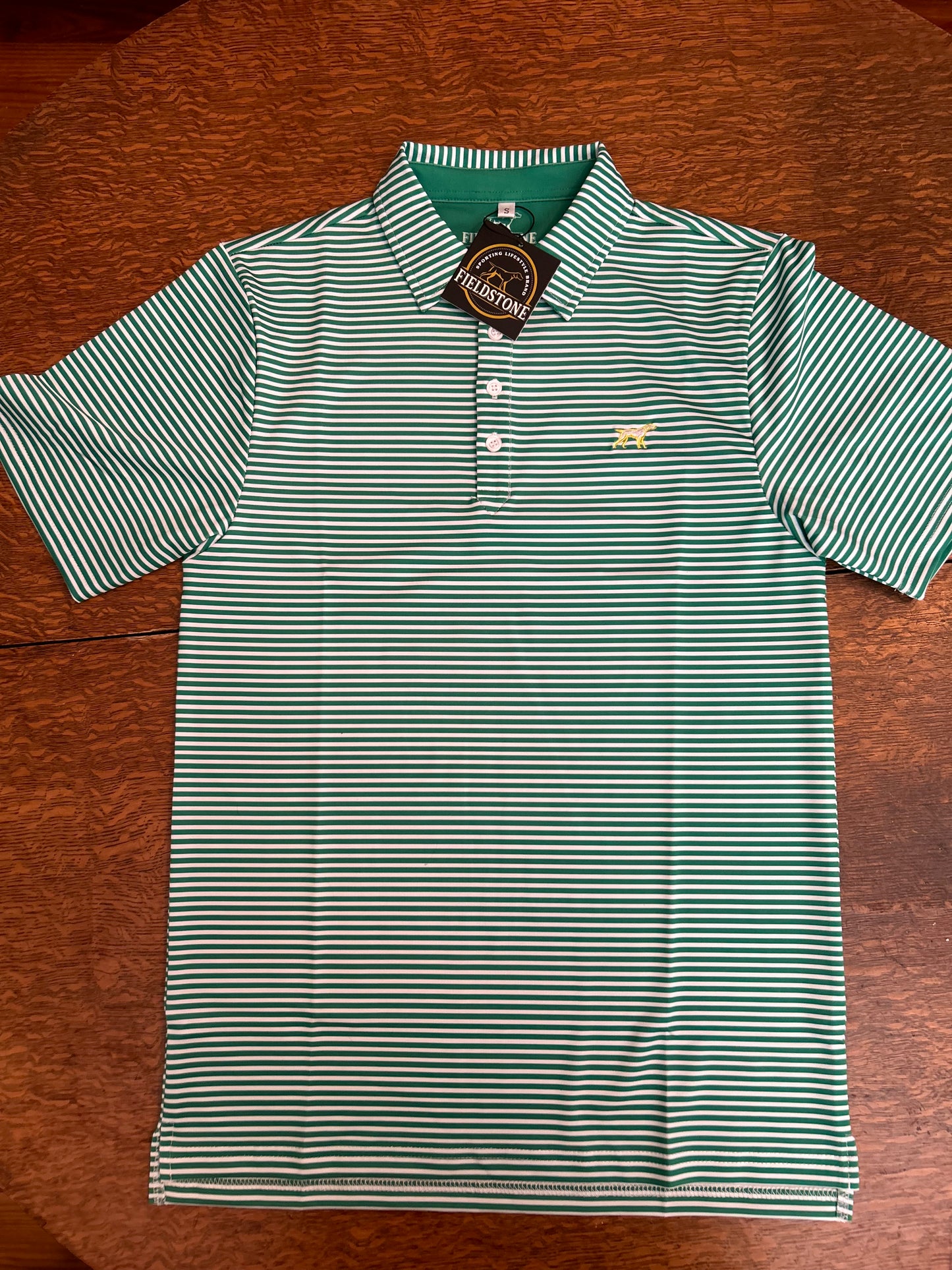 Fieldstone Custom HCA Green/Gold Performance Polo