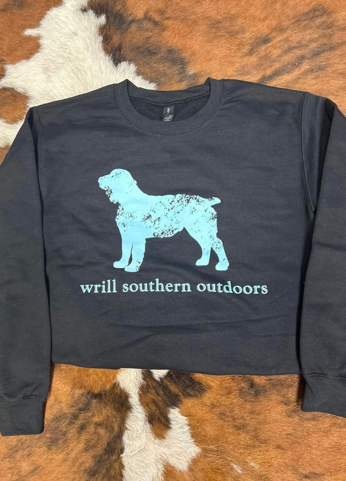 WSO Grunge Black & Blue Adult Crewneck