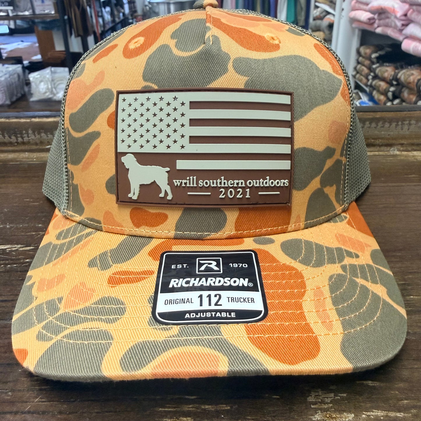 WSO Orange Camo Rubber Patch Hat