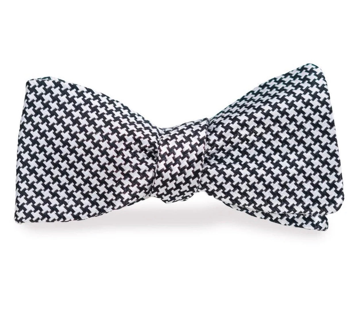Collard Greens Houndstooth Bow Tie Gray/White