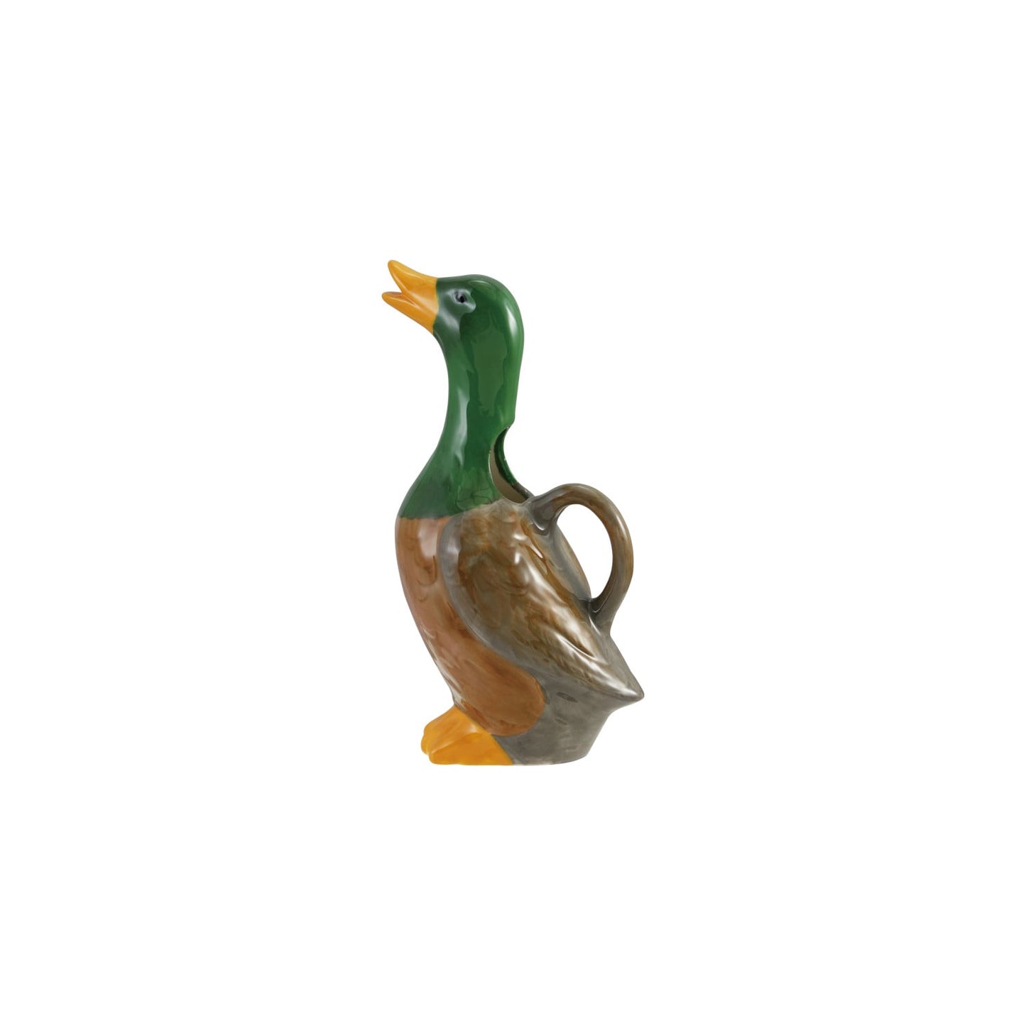 12 OZ. Hand Painted Stoneware Duck Shaped Pitcher
