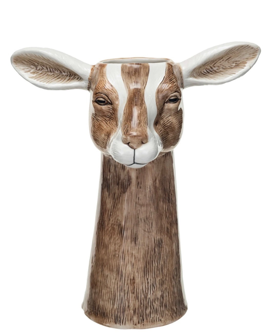 THE GOAT ~Hand Painted Stoneware Goat Vase