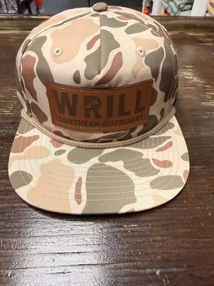 Wrill Old School Camo Leather Patch Rope Hat