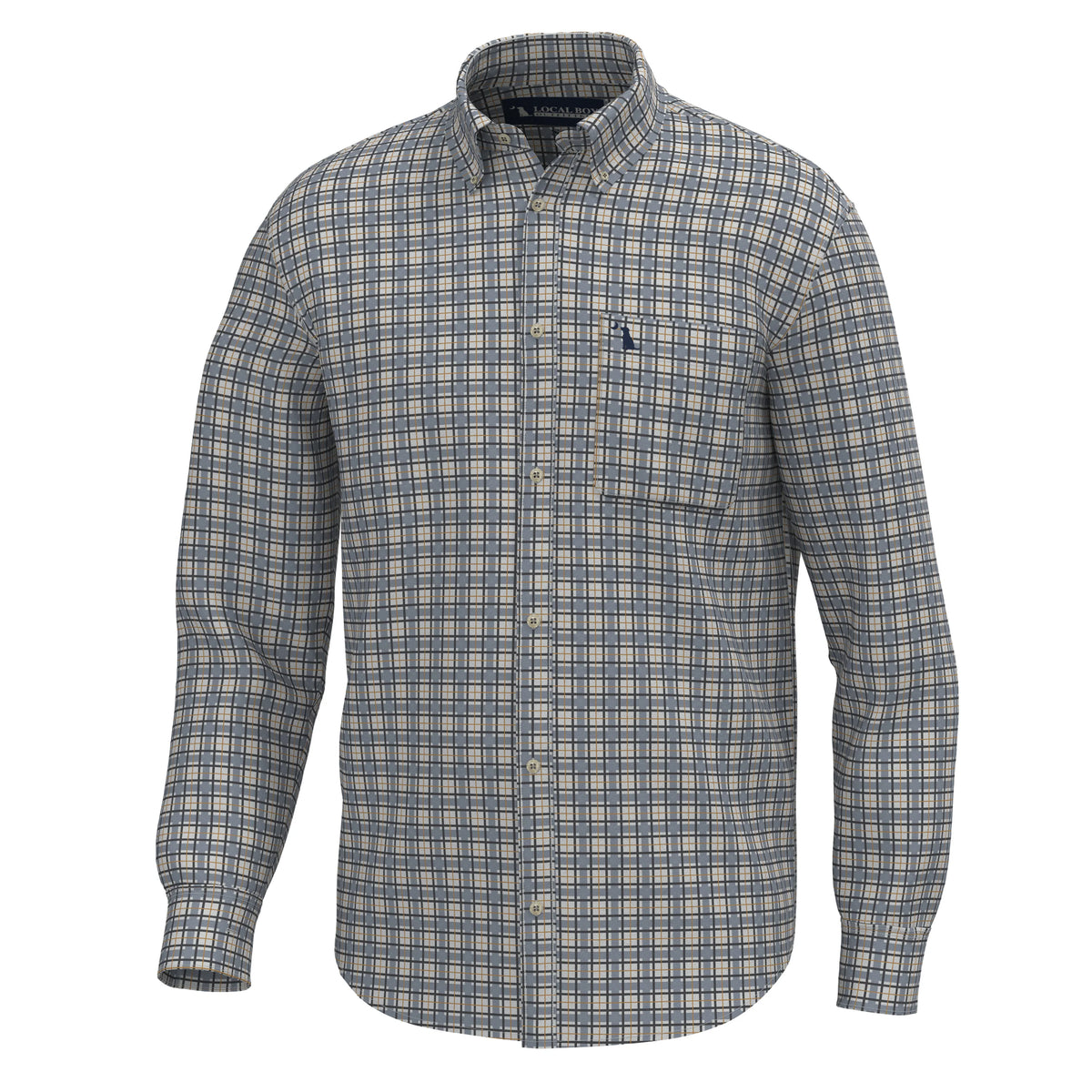 Local Boy Faulk Dress Shirt-Slate/Rust/Navy