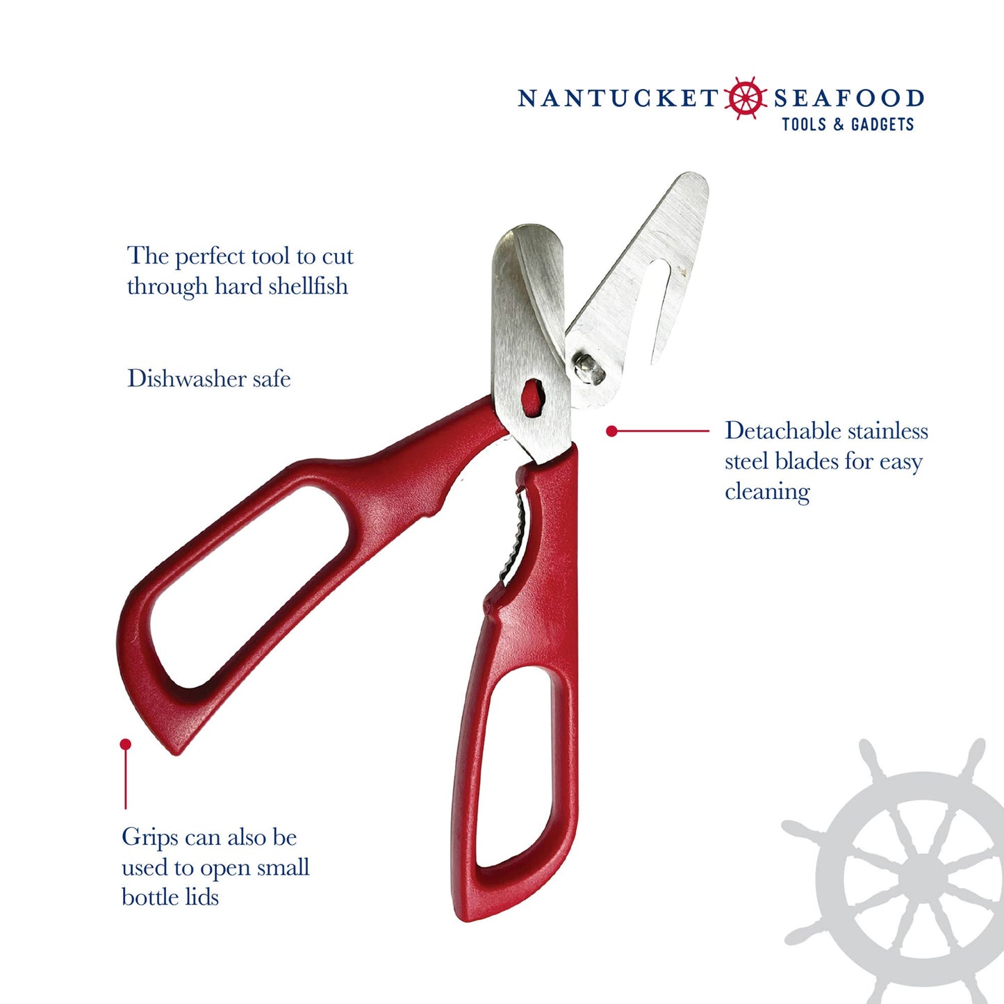 Nantucket Seafood Shears, Stainless Steel Lobster Scissors