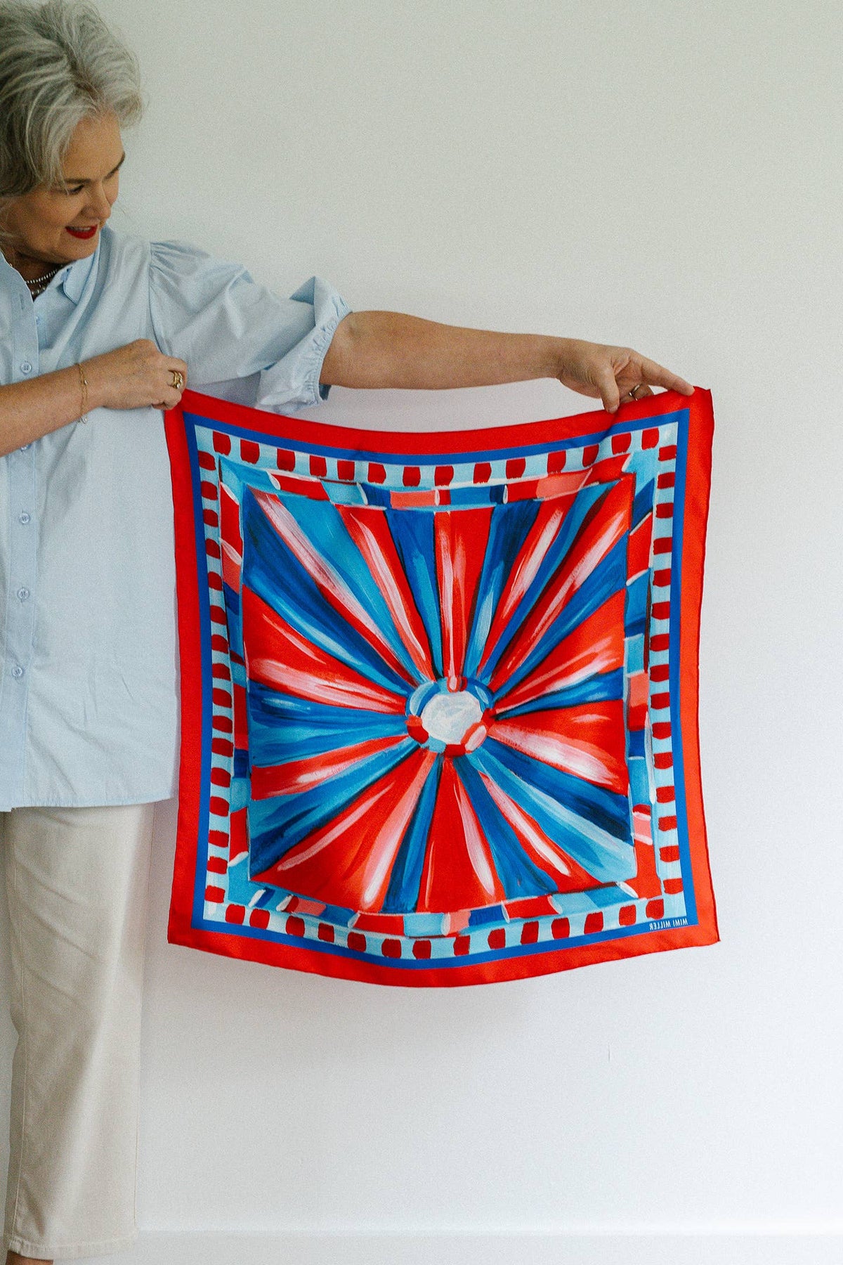 Red and Blue Game Day Silk Scarf