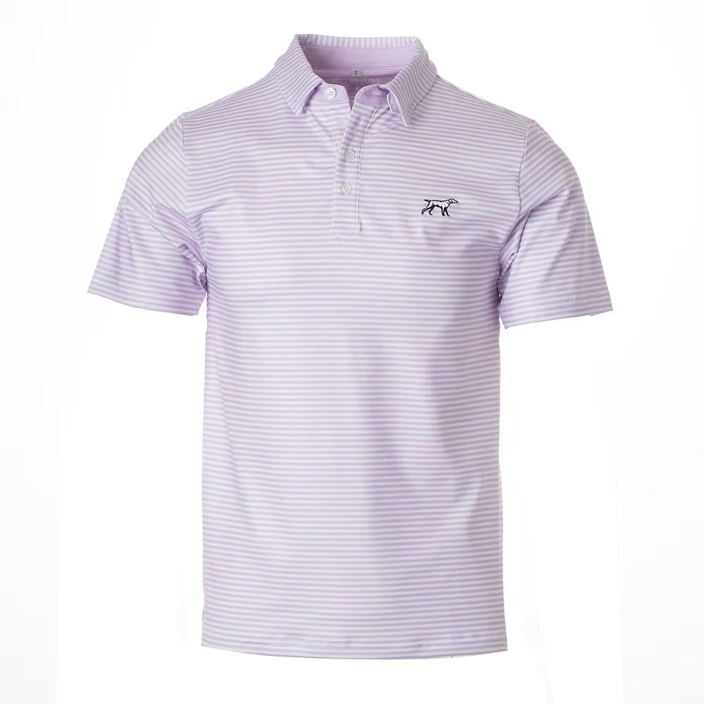 Fieldstone Marshall Polo - Purple & White Stripe