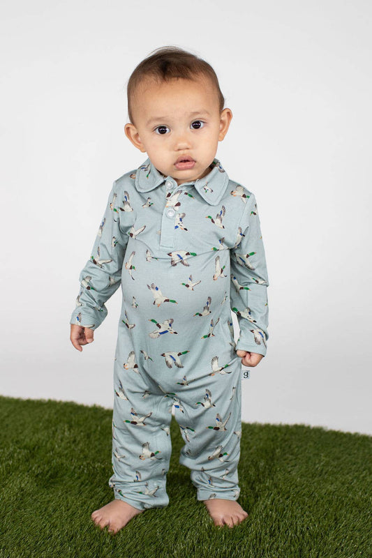 Goosies Mallards / Ducks - Long Sleeve Polo Romper
