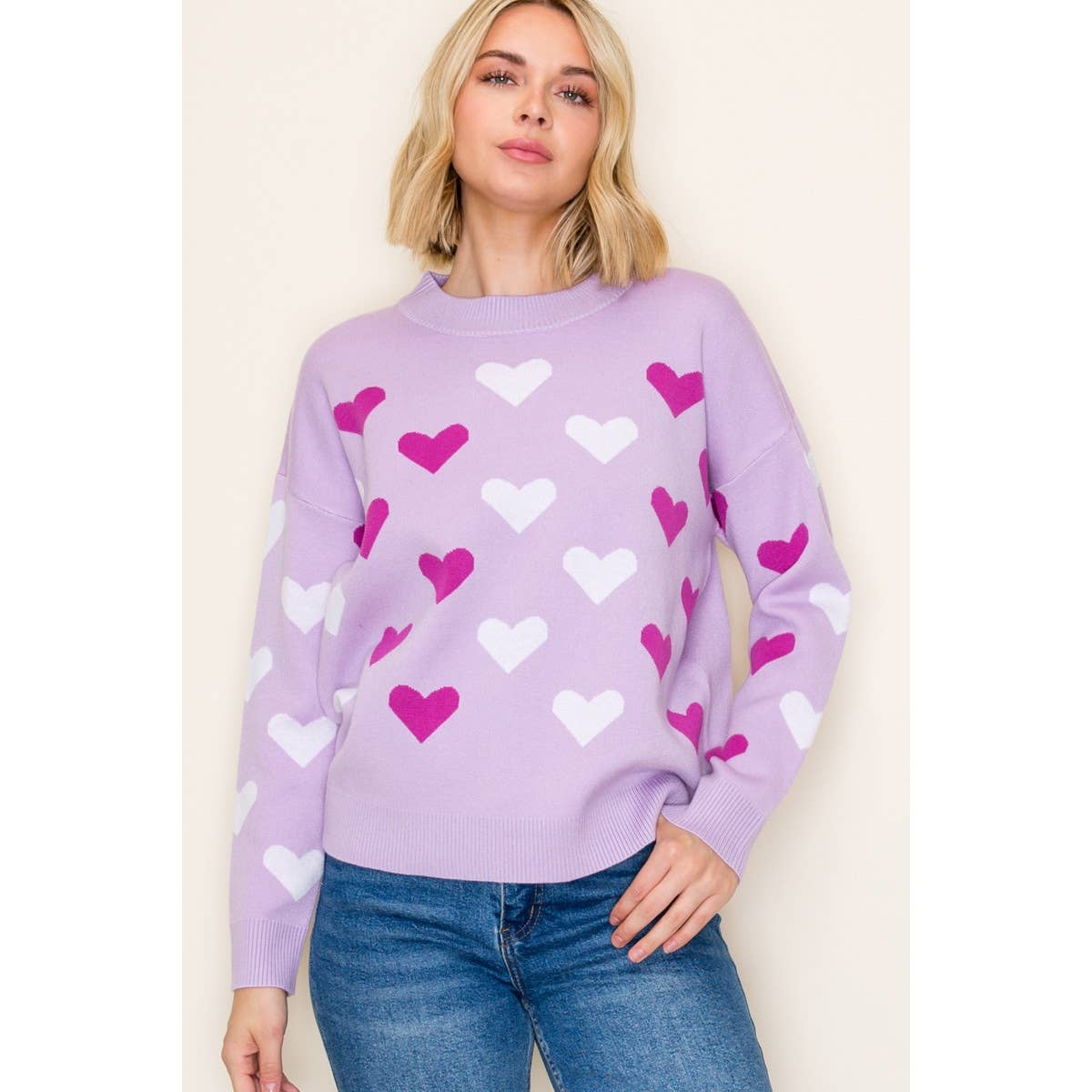 Lavendar  HEART SWEATER