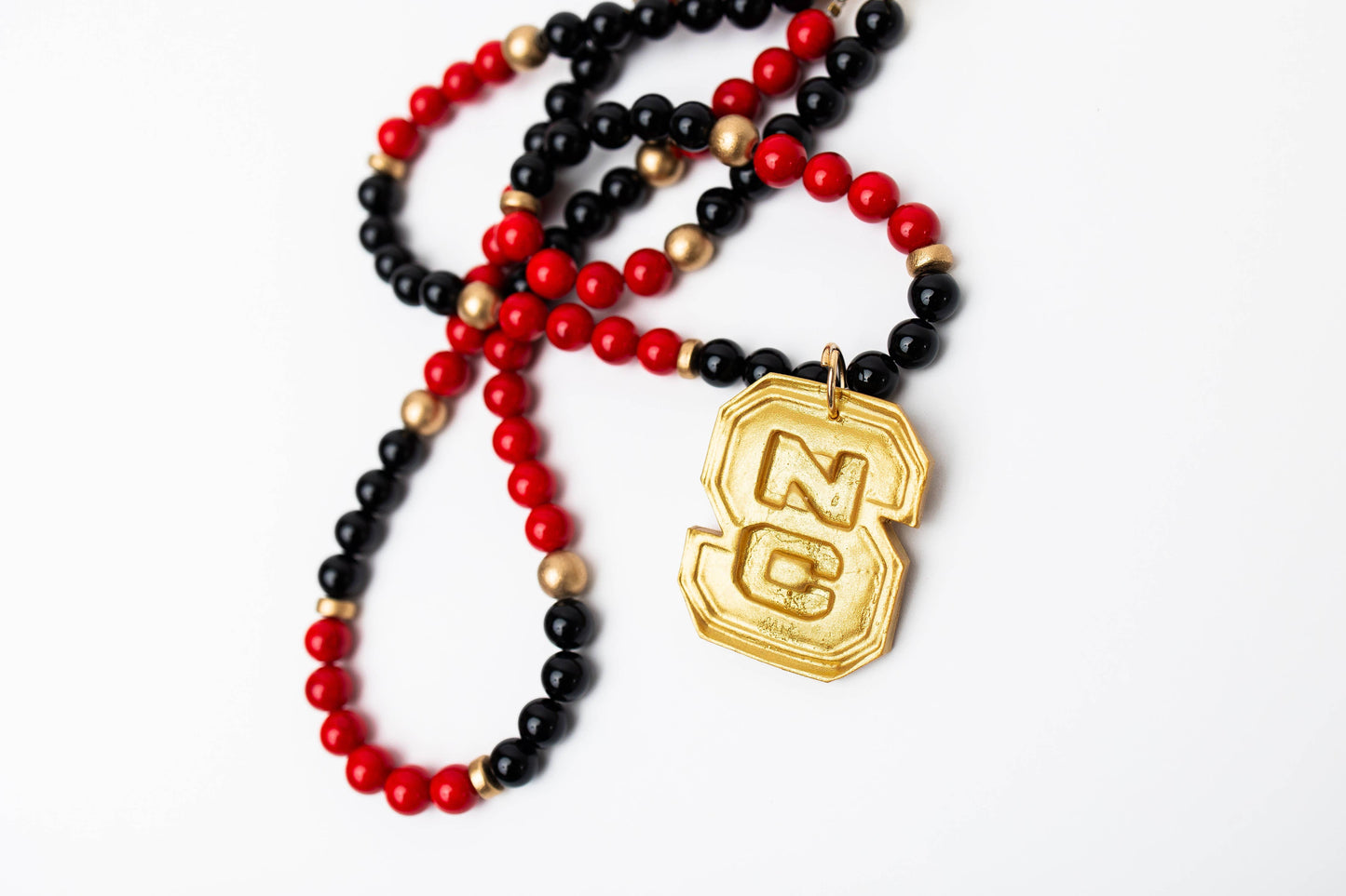 Hidden TruthBlack and Red Jade Double Strand with NC Medallion