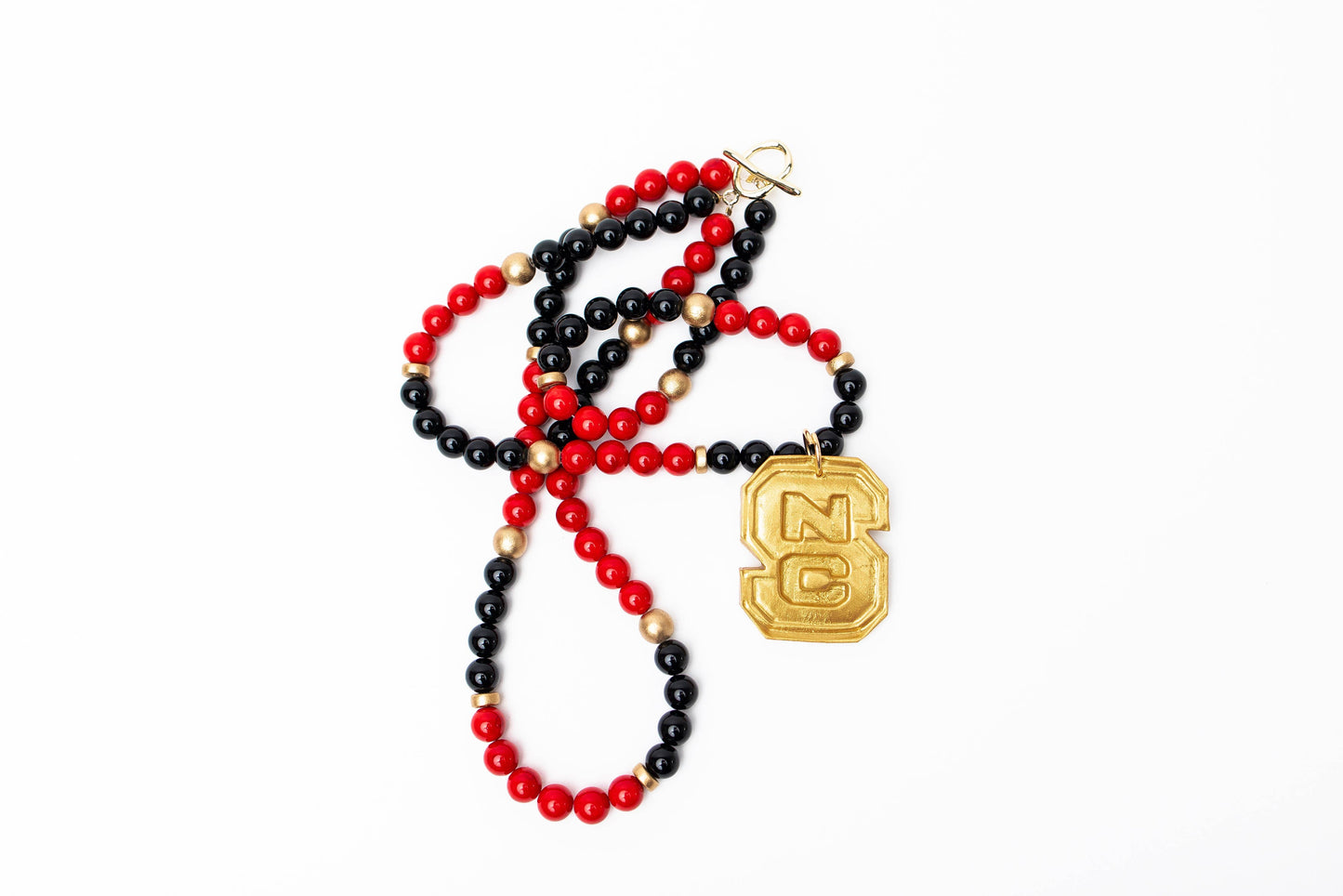 Hidden TruthBlack and Red Jade Double Strand with NC Medallion