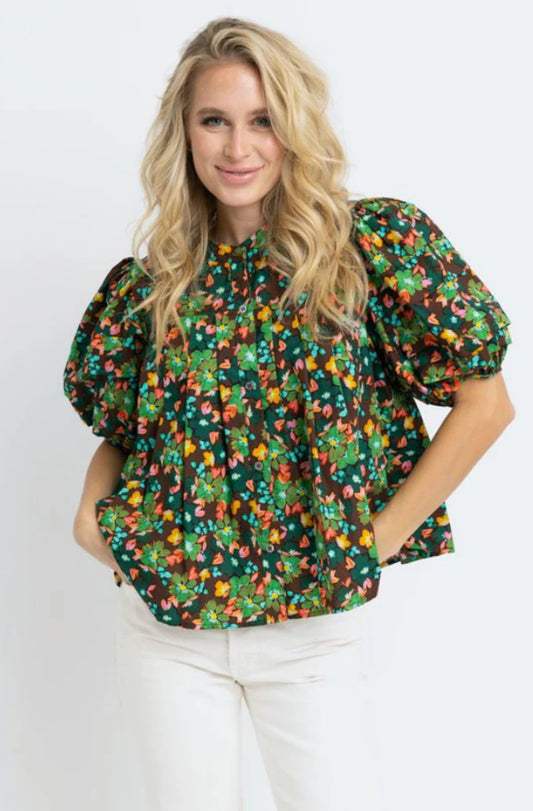 Karlie Floral Puff Sleeve Top