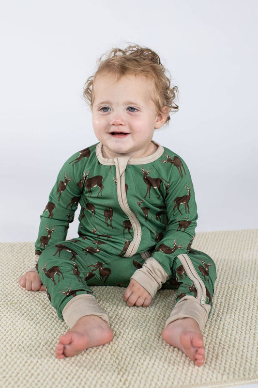 Deer  - LS Convertible Zip PJs
