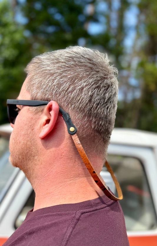 Leather Embossed Ostrich Sunglasses Strap 