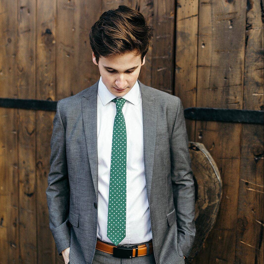Dublin - Green Polka Dot Neck Tie