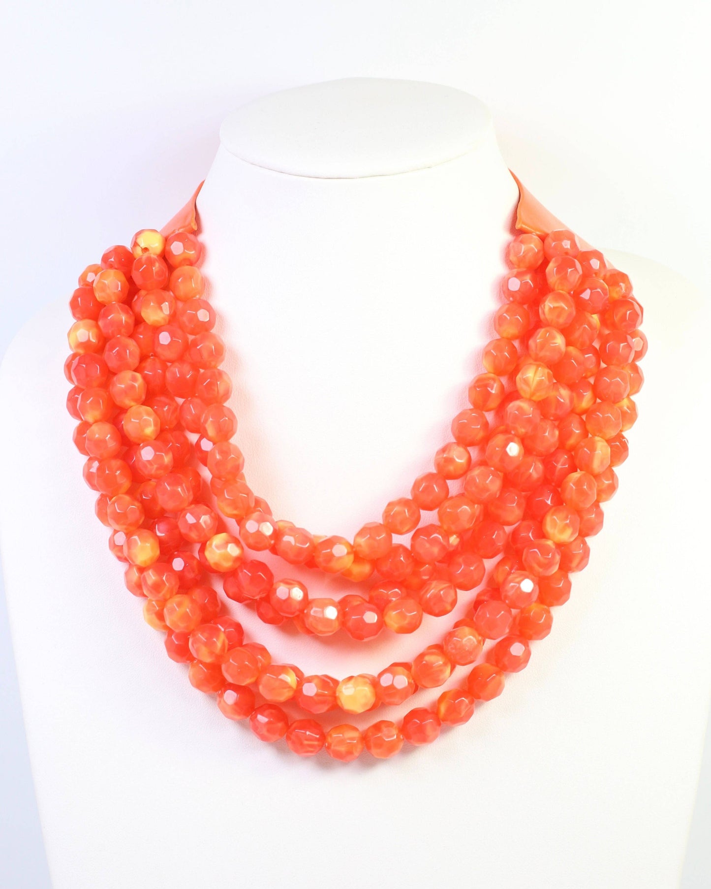 Cadence Multi Layered Beaded Necklace Orange