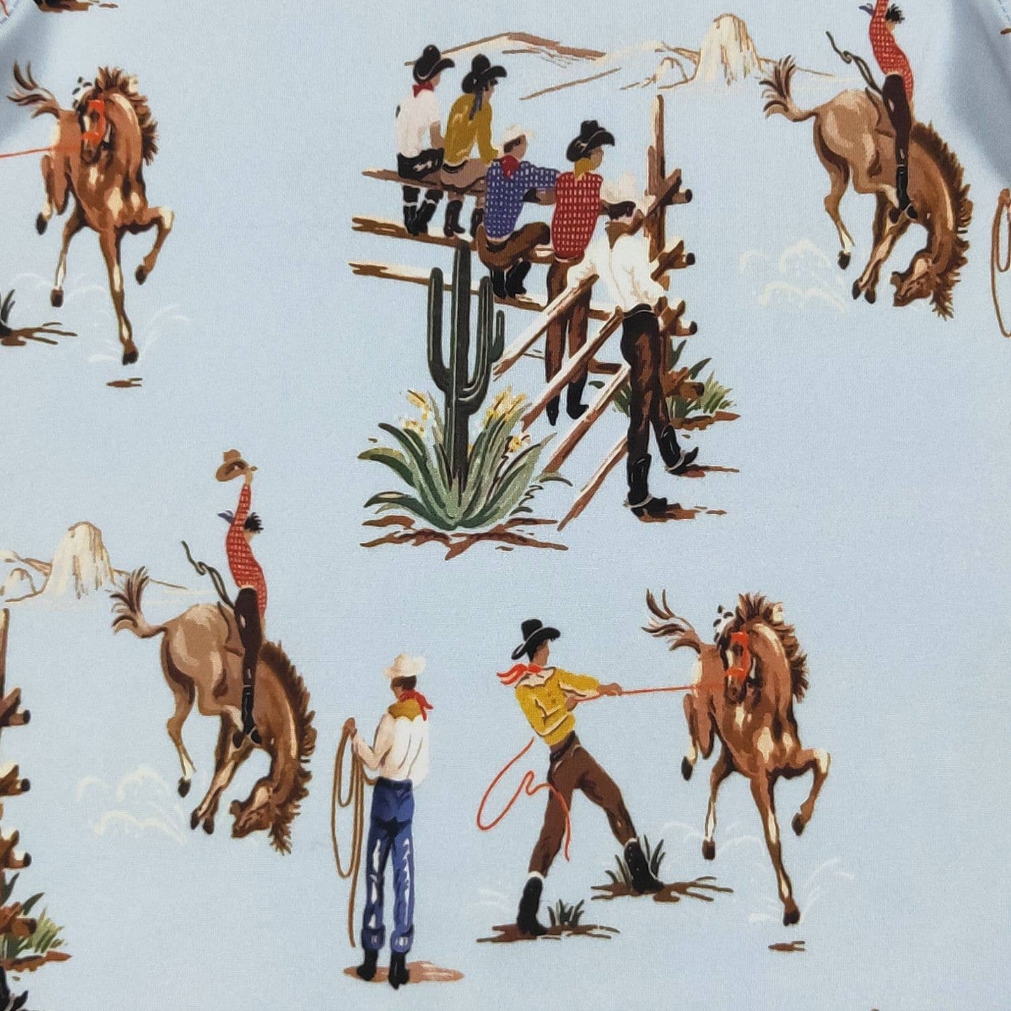 Blue Dude Ranch Boy Romper
