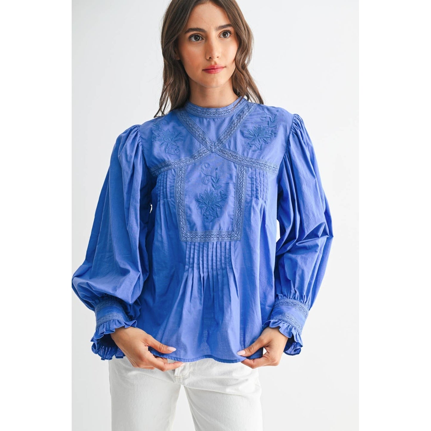 AZURE EMBROIDERED BLOUSE