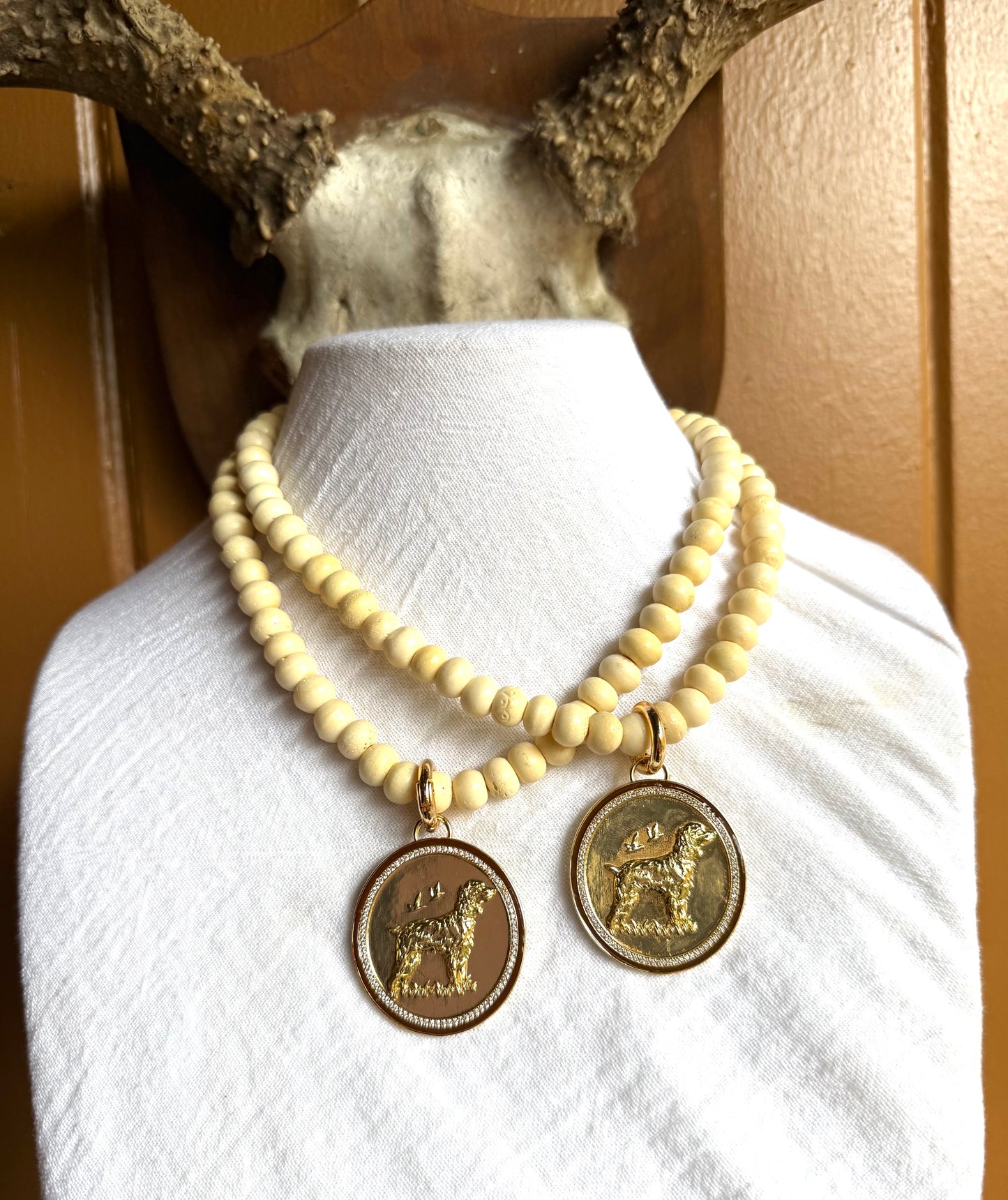 WRILL SOUTHERN OUTDOORS Signature Charm w/ bone bead necklace by MCS