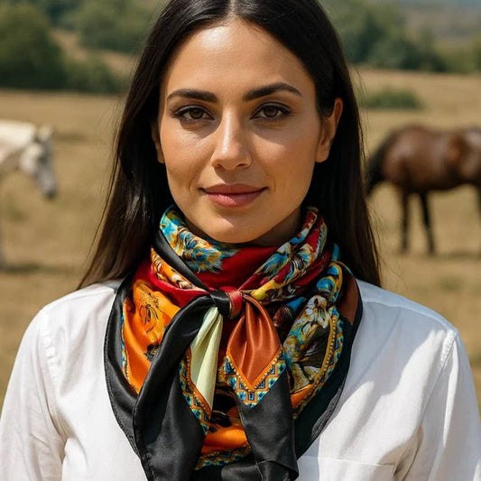 Black and Red Floral Paisley Wild Rag / Scarf