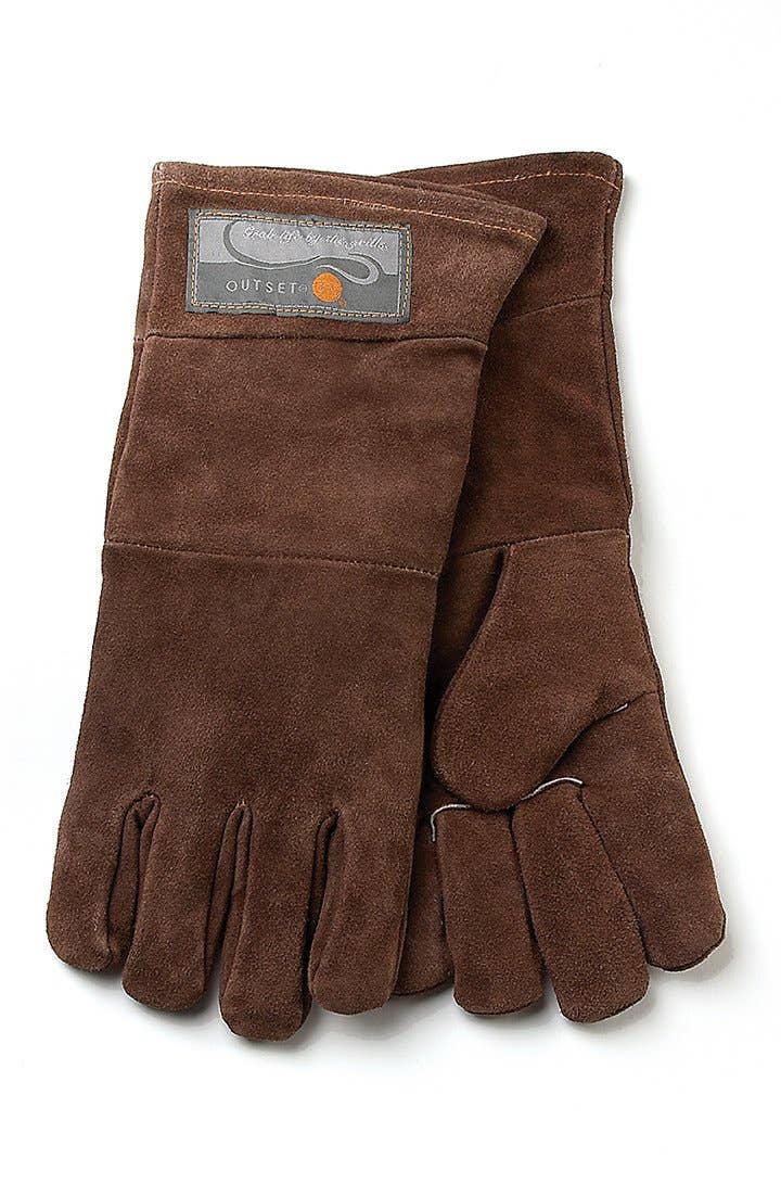 Brown Leather Grill Gloves, Set of 2