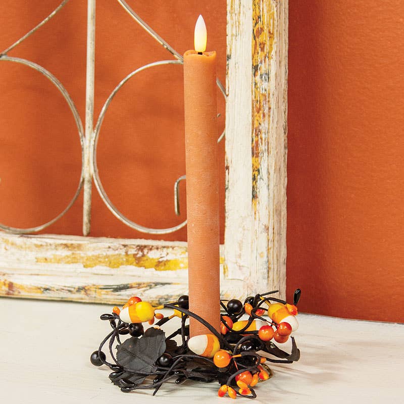 2/Set - Orange Wax Timer Tapers - 10"H