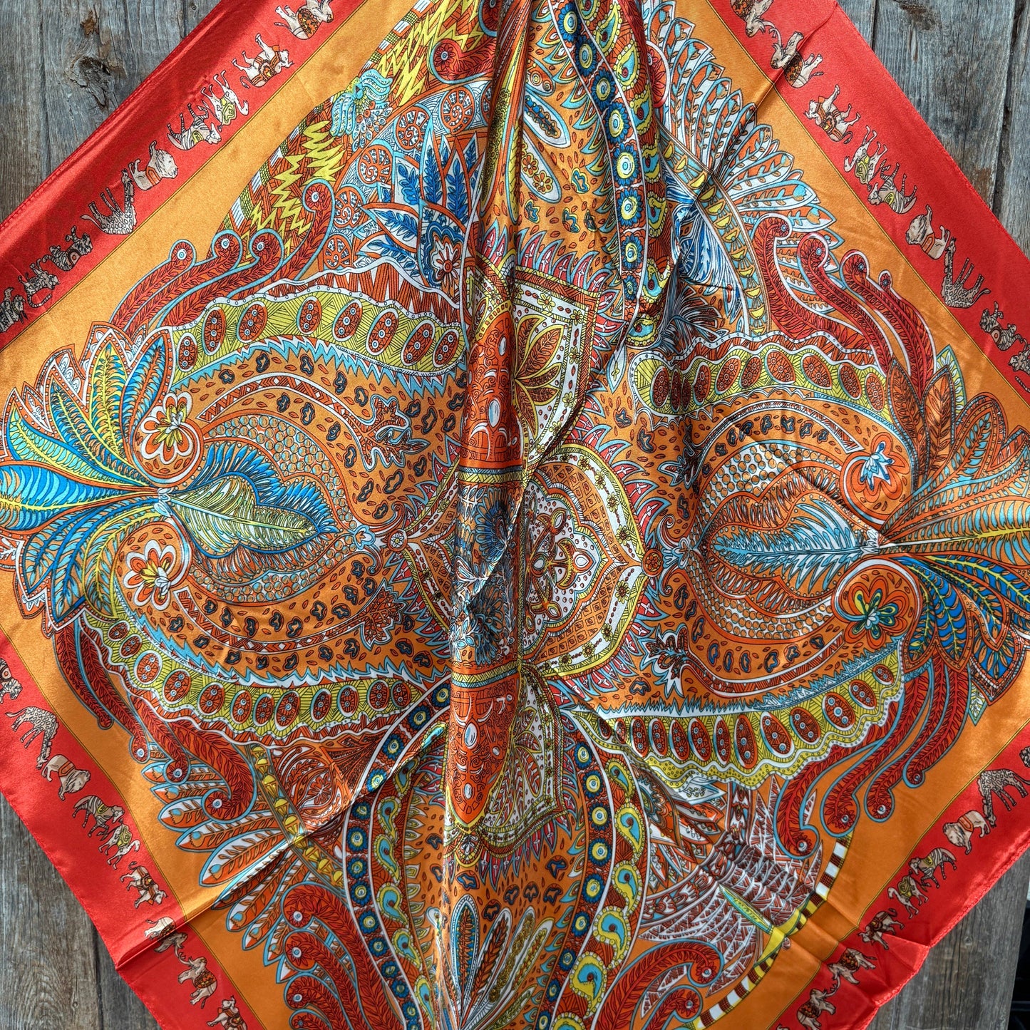 Red and Orange Safari Wild Rag / Scarf