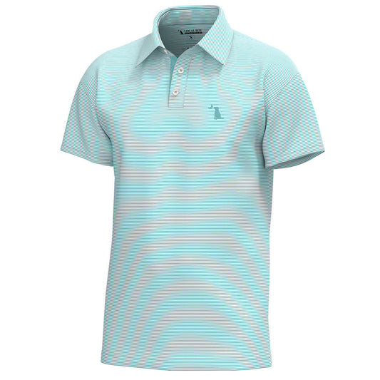 Local Boy Palms Polo Aqua/White
