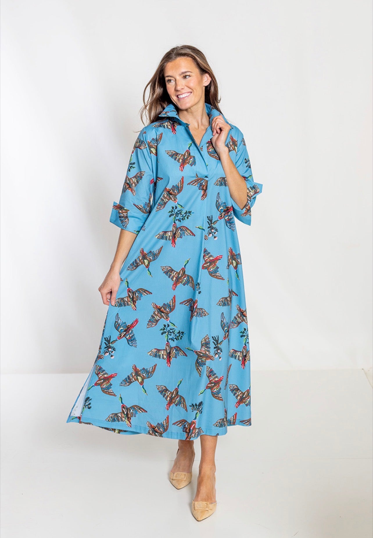 House of MBR Berry Grove Ruthie Shirt Dress Long