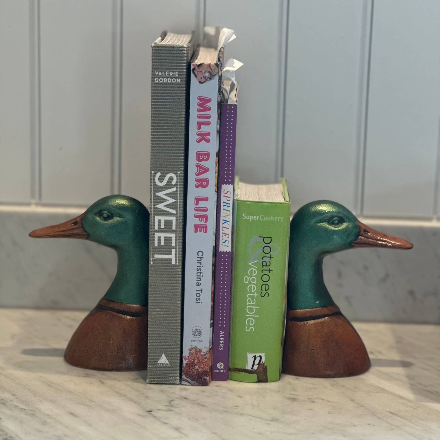 Fox Run Duck Decorative Bookend Set, Iron,