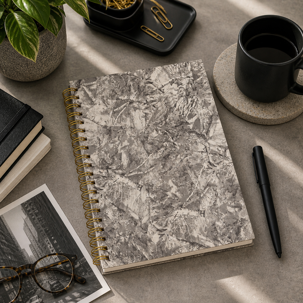 Camo Print Hardcover Spiral Notebook