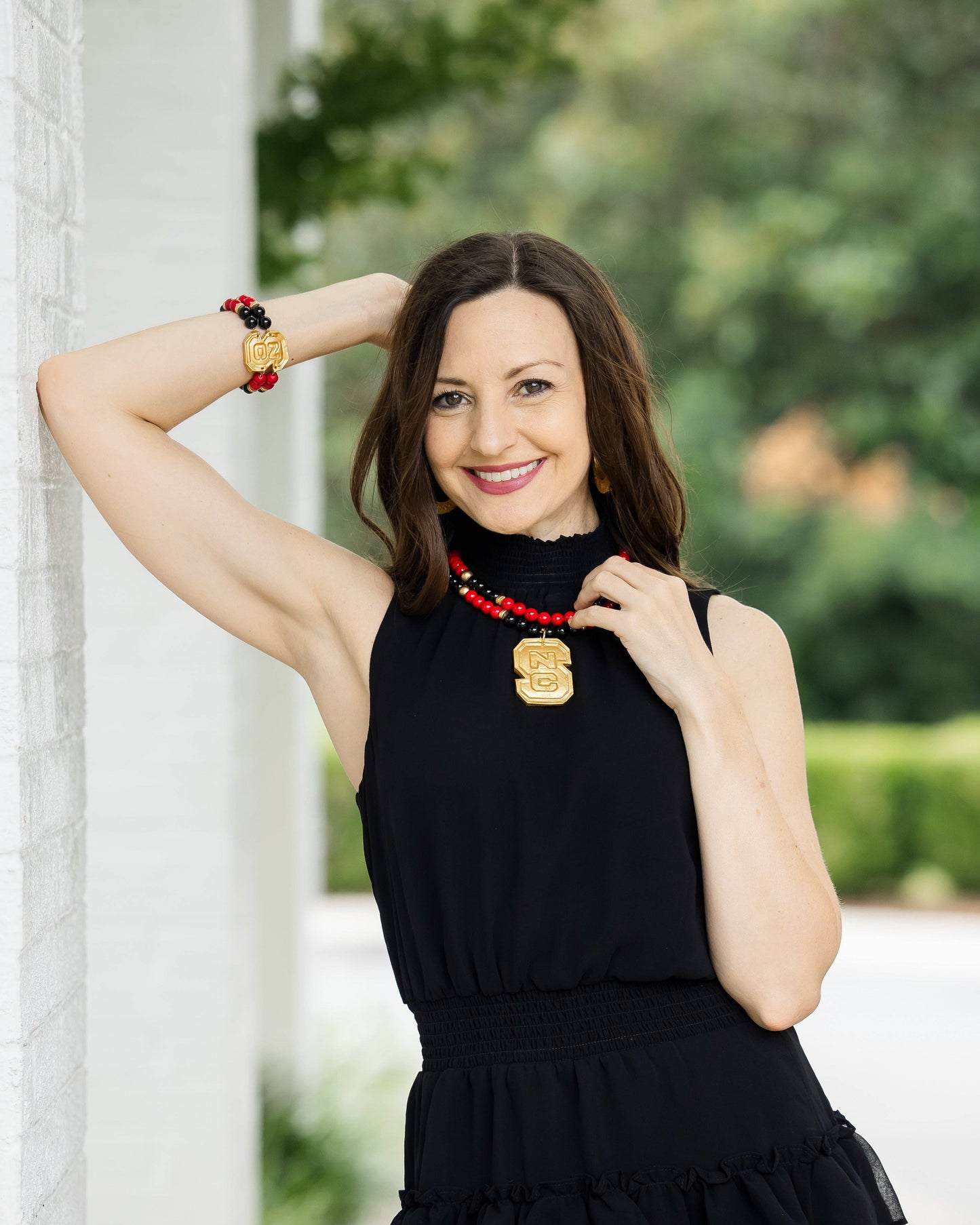 Hidden TruthBlack and Red Jade Double Strand with NC Medallion