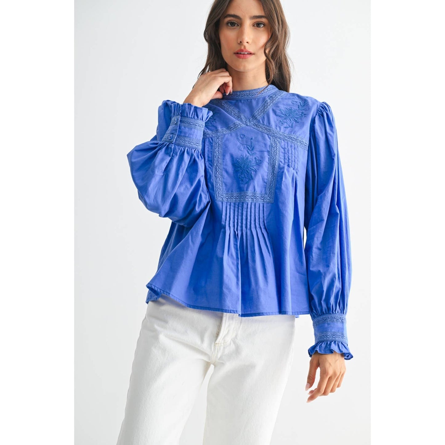 AZURE EMBROIDERED BLOUSE