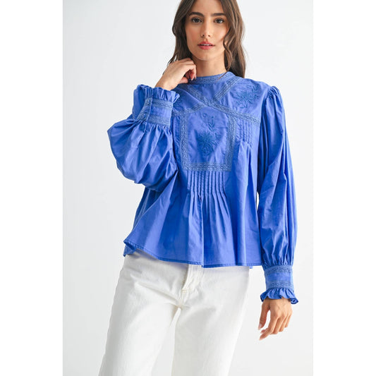 AZURE EMBROIDERED BLOUSE